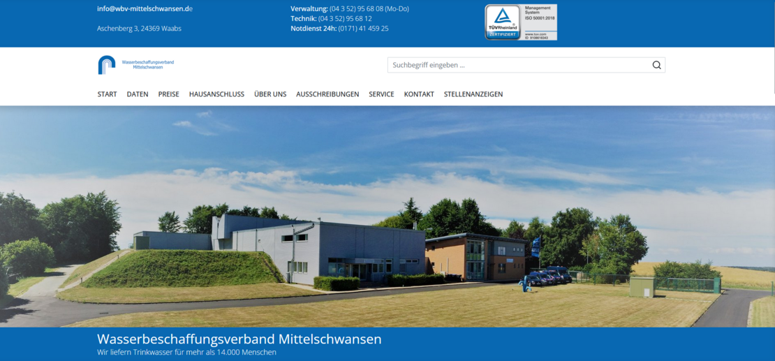 Startseite des WBV-Mittelschwansen